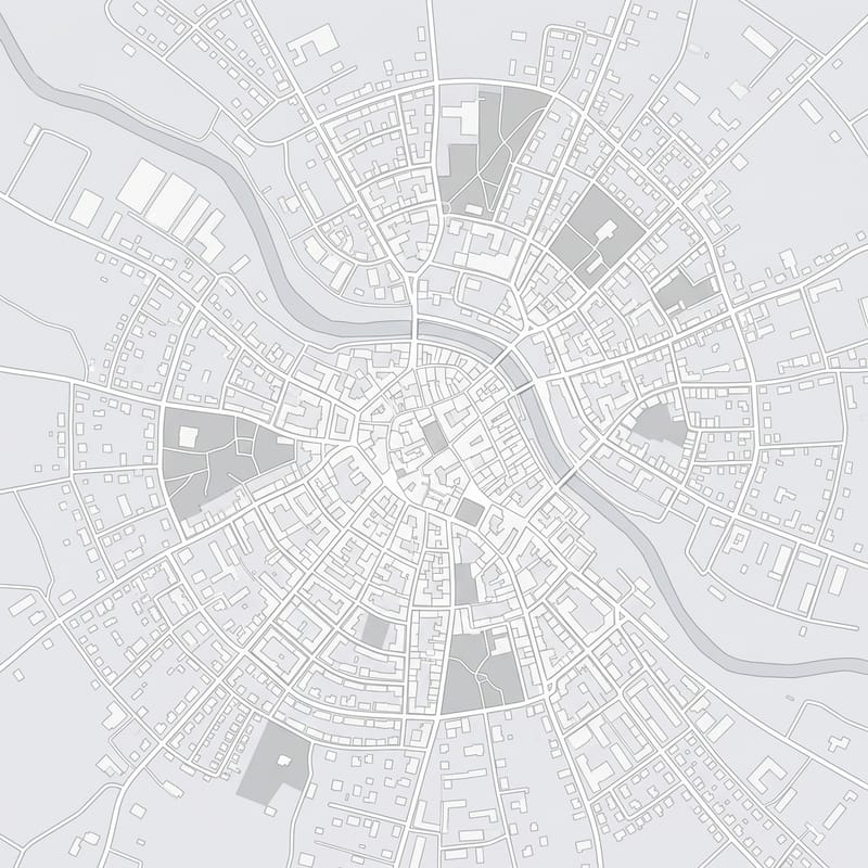 Un plan de petite ville en gris clair
